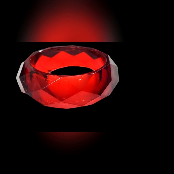 Vtg. Red Cherry Lucite Bangle - Picture 2 of 4